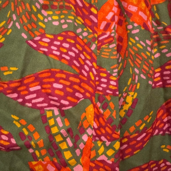 Vibrant Ruffle Tropical Colorful Strapless Maxi Dress Medium - Picture 3 of 5